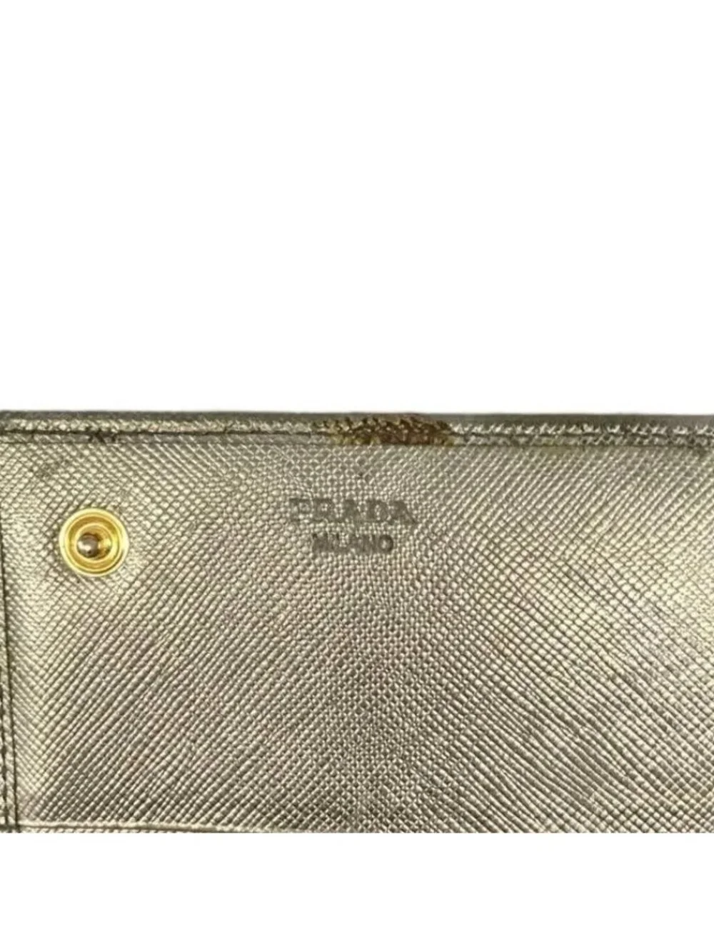 Prada Wallet Bifold Saffiano Leather Gray